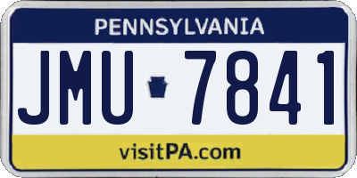 PA license plate JMU7841