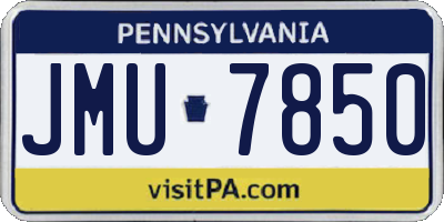 PA license plate JMU7850