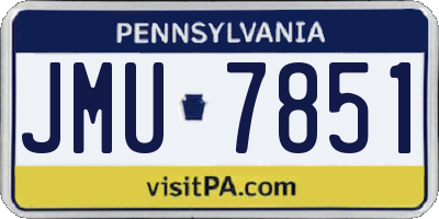 PA license plate JMU7851