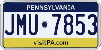 PA license plate JMU7853