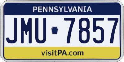 PA license plate JMU7857