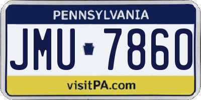 PA license plate JMU7860