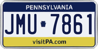 PA license plate JMU7861