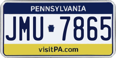 PA license plate JMU7865