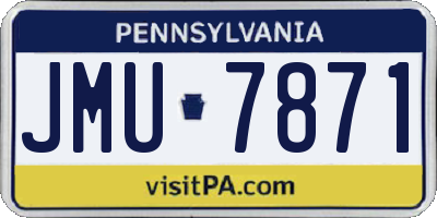 PA license plate JMU7871