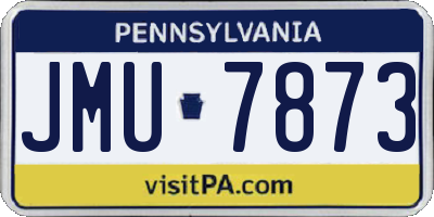 PA license plate JMU7873