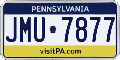PA license plate JMU7877