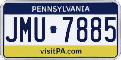 PA license plate JMU7885