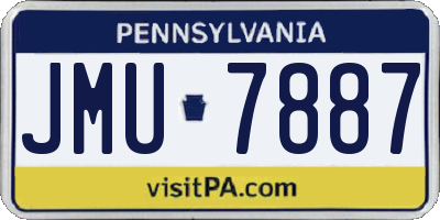 PA license plate JMU7887