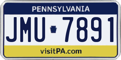 PA license plate JMU7891