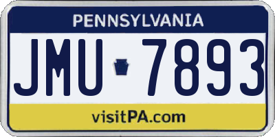PA license plate JMU7893