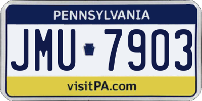 PA license plate JMU7903