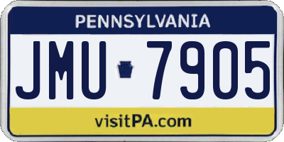 PA license plate JMU7905
