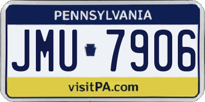 PA license plate JMU7906