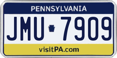 PA license plate JMU7909