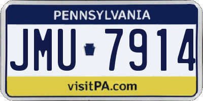 PA license plate JMU7914