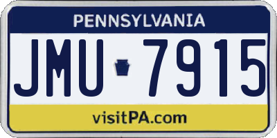PA license plate JMU7915