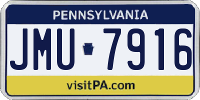 PA license plate JMU7916