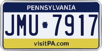 PA license plate JMU7917