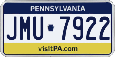 PA license plate JMU7922