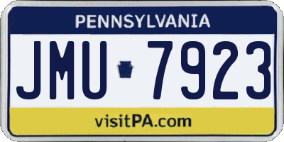 PA license plate JMU7923