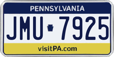 PA license plate JMU7925