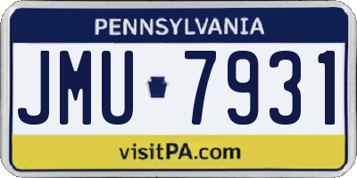 PA license plate JMU7931