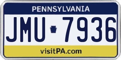 PA license plate JMU7936