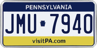 PA license plate JMU7940