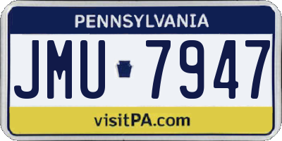 PA license plate JMU7947