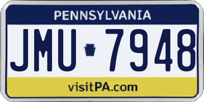 PA license plate JMU7948