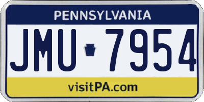 PA license plate JMU7954