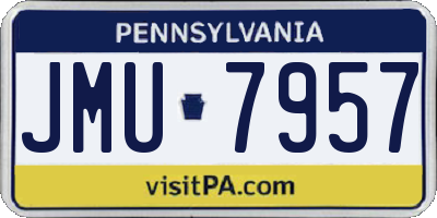 PA license plate JMU7957