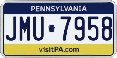 PA license plate JMU7958