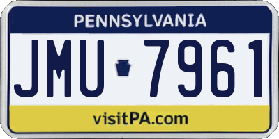 PA license plate JMU7961