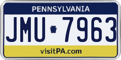 PA license plate JMU7963