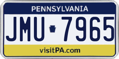 PA license plate JMU7965