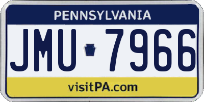 PA license plate JMU7966