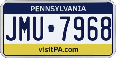 PA license plate JMU7968