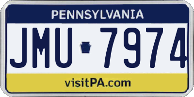 PA license plate JMU7974