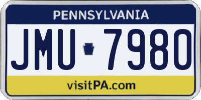 PA license plate JMU7980