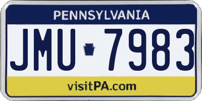 PA license plate JMU7983