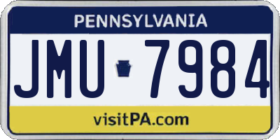 PA license plate JMU7984