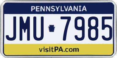 PA license plate JMU7985
