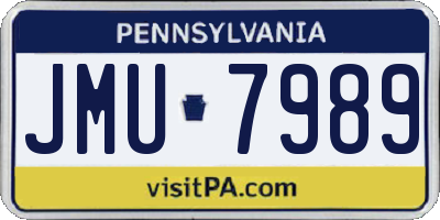PA license plate JMU7989