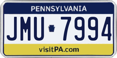 PA license plate JMU7994