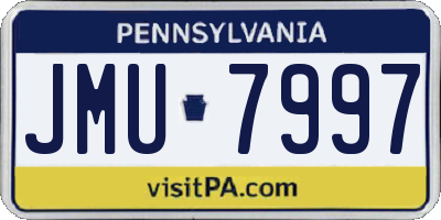 PA license plate JMU7997