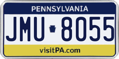 PA license plate JMU8055