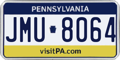 PA license plate JMU8064