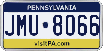 PA license plate JMU8066